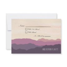 "Mountain Range" Wedding RSVP Postcard 3.5"x5"