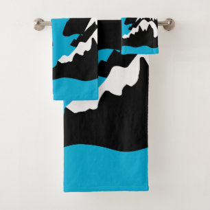 Mountain ranges flowing ranges river landscape bath towel set