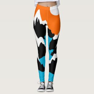 Mountain ranges flowing ranges river landscape leggings