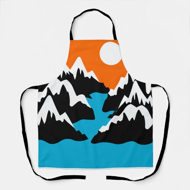 Mountain ranges lowing ranges river landscape   apron (Front)