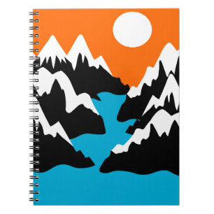 Mountain ranges lowing ranges river landscape notebook