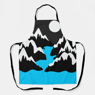 Mountain ranges river night ocean sea landscape apron