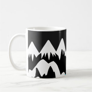 Mountain ranges river night ocean sea landscape coffee mug