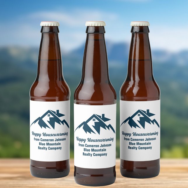Mountain Real Estate Company Custom Marketing Beer Bottle Label (Creator Uploaded)