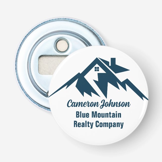 Mountain Real Estate Company Custom Marketing Bottle Opener (Front)