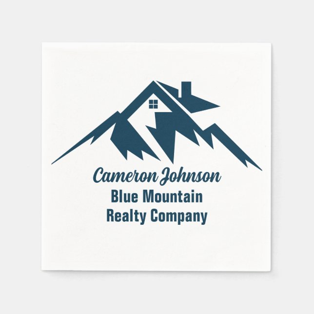 Mountain Real Estate Company Custom Marketing Napkin (Front)