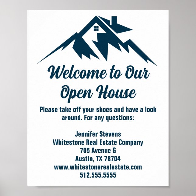 Mountain Real Estate Company Custom Open House Poster (Front)