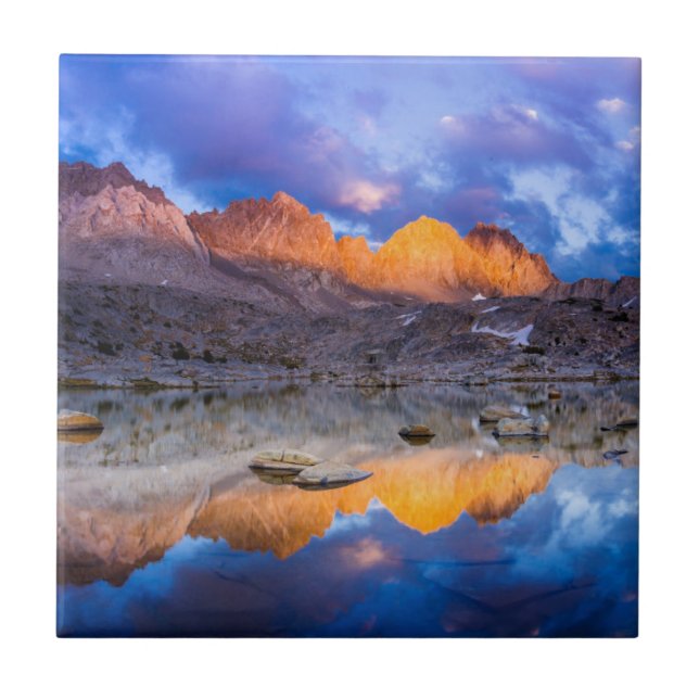 Mountain reflection, California Ceramic Tile (Front)