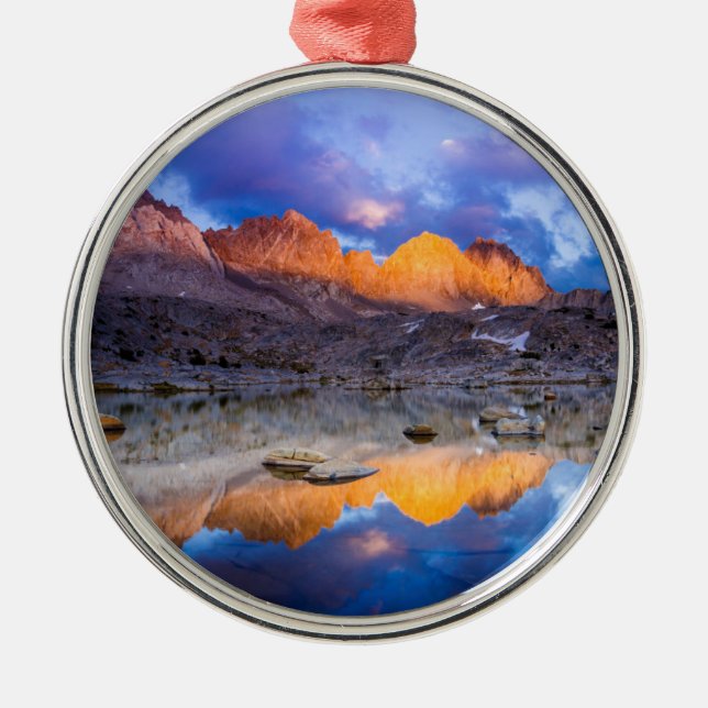 Mountain reflection, California Metal Ornament (Front)