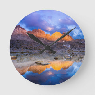 Mountain reflection, California Round Clock