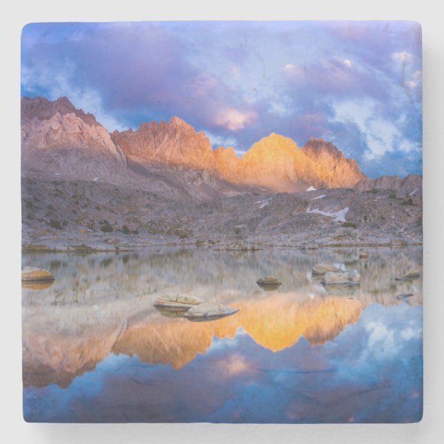 Mountain reflection, California Stone Coaster (Front)