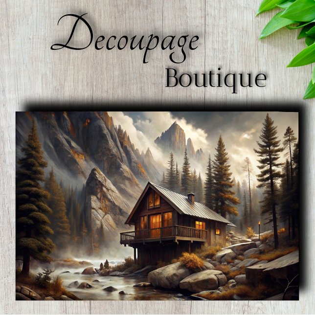 Mountain Retreat Cabin Decoupage Tissue Paper (Mountain Retreat Cabin Decoupage Tissue Paper)
