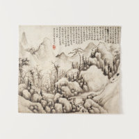 "Mountain Retreat" Chinese vintage landscape art