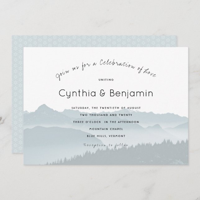 Mountain Ridge Celebration Wedding Invitations (Front/Back)