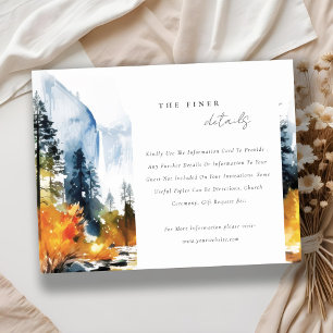 Mountain River Fall Landscape Wedding Details Enclosure Card