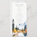 Mountain River Fall Landscape Wedding Program<br><div class="desc">Mountain River Fall Winter Landscape Theme Collection.- it's an elegant script watercolor Illustration of Mountain River National Park with Autumn Landscape , perfect for your Fall Winter Natural destination wedding & parties. It’s very easy to customise, with your personal details. If you need any other matching product or customisation, kindly...</div>