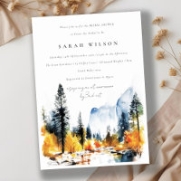 Mountain River Fall Winter Landscape Bridal Shower