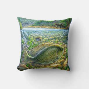 Mountain River Fish Cushion
