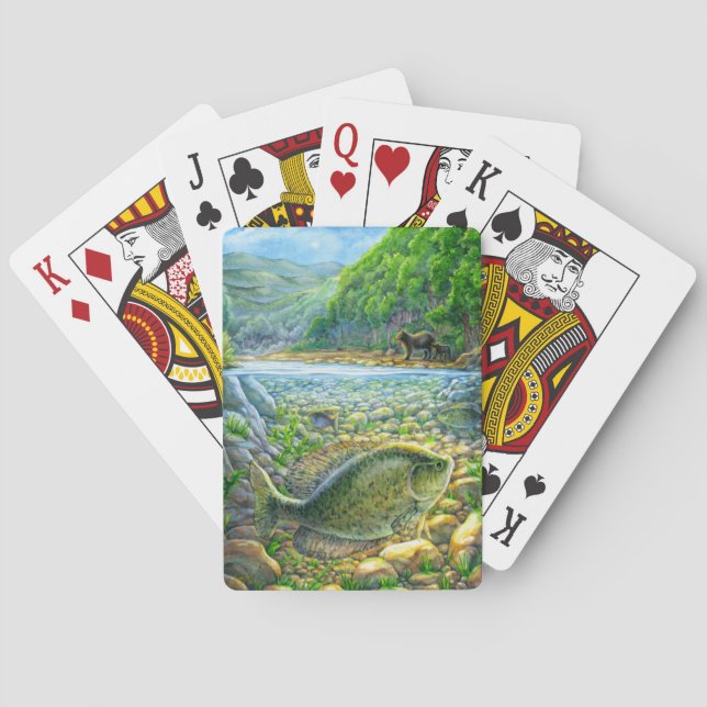 Mountain River Fish Playing Cards (Back)