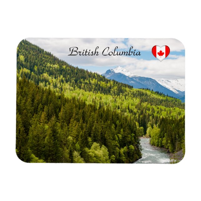 Mountain river in the forest of British Columbia Magnet (Horizontal)