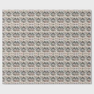 Mountain River Landscape Boho Abstract Pattern Art Wrapping Paper