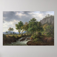 Mountain River Landscape Nature Vintage Fine Art