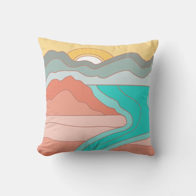 Mountain River Pillow (Front)