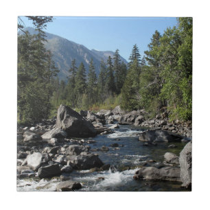 Mountain River Rugged Landscape Ceramic Tile