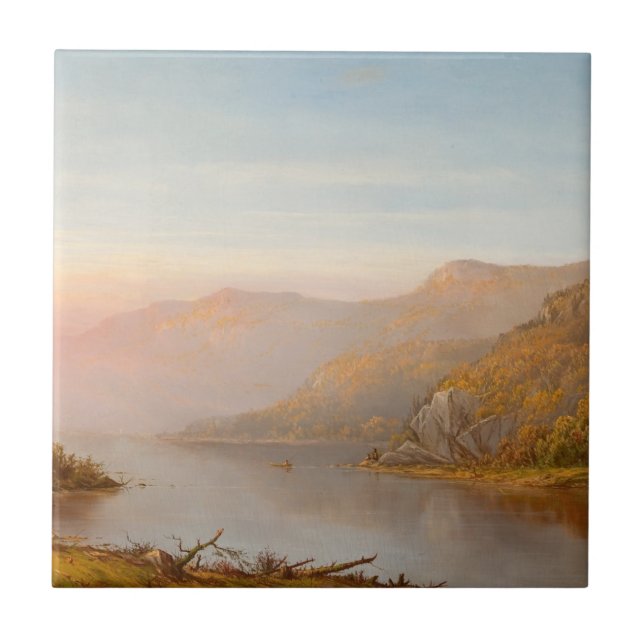 Mountain River Scene (Autumn of the Hudson) Ceramic Tile (Front)