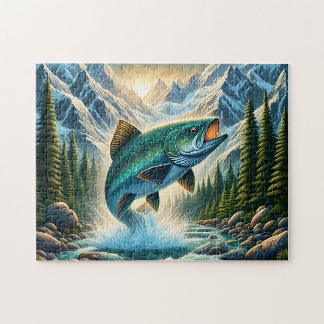 Mountain River Trout Fishing Jigsaw Puzzle (Horizontal)
