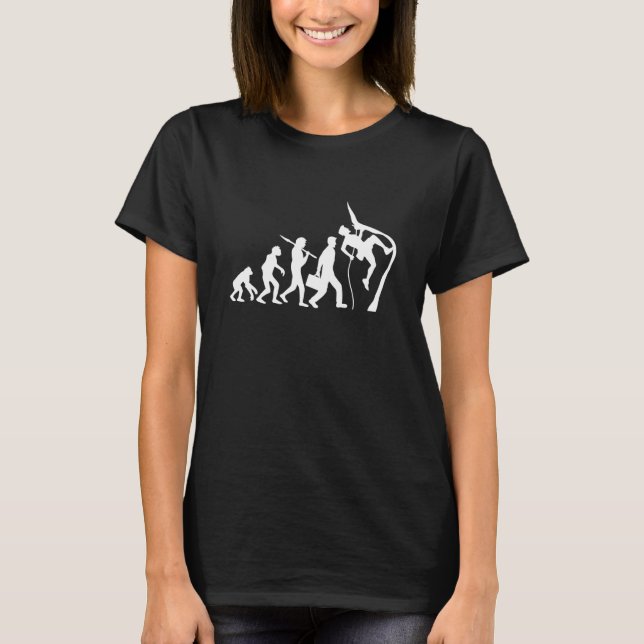 Mountain Rock Climbing Evolution Climber Boulderin T-Shirt (Front)