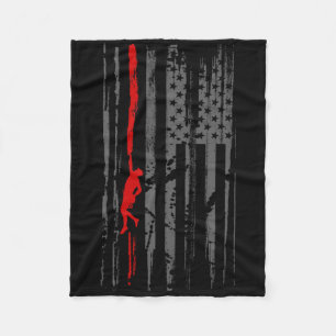 Mountain Rock Climbing Patriotic American Flag Cli Fleece Blanket