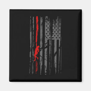 Mountain Rock Climbing Patriotic American Flag Cli Magnet