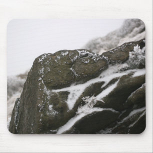 Mountain Rock in Snow Mouse Pad