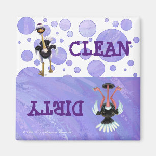 Mountain Running Ostrich Magnet