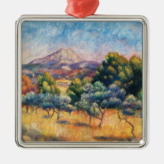 Mountain Sainte-Victoire Paysage by Renoir Metal Ornament (Front)