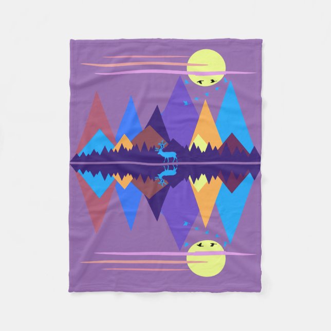 Mountain Scene #2 Fleece Blanket (Front)