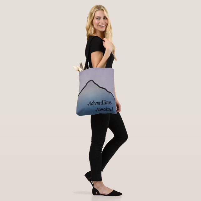 Mountain Scene Adventure Awaits Tote Bag (On Model)