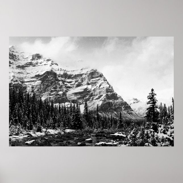 Mountain Scene (Black & White) (unbordered) Poster (Front)