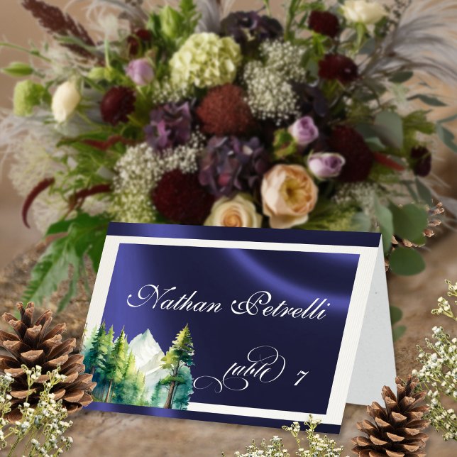 Mountain Scene - Blue Place Card (Creator Uploaded)