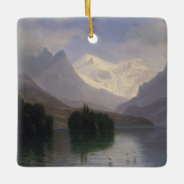 Mountain Scene Ceramic Ornament (Front)
