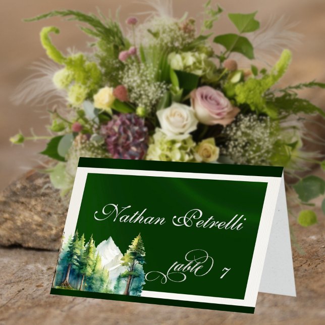 Mountain Scene - Emerald Place Card (Creator Uploaded)