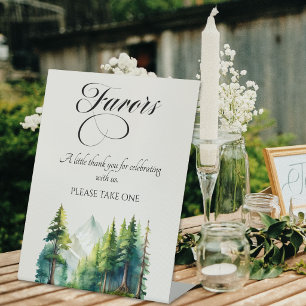 Mountain Scene Favours Pedestal Sign