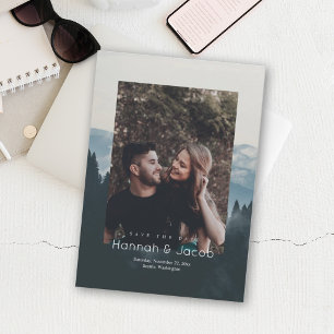 Mountain Scene Photo Wedding Save the Date