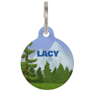 Mountain Scene Round Pet Tag