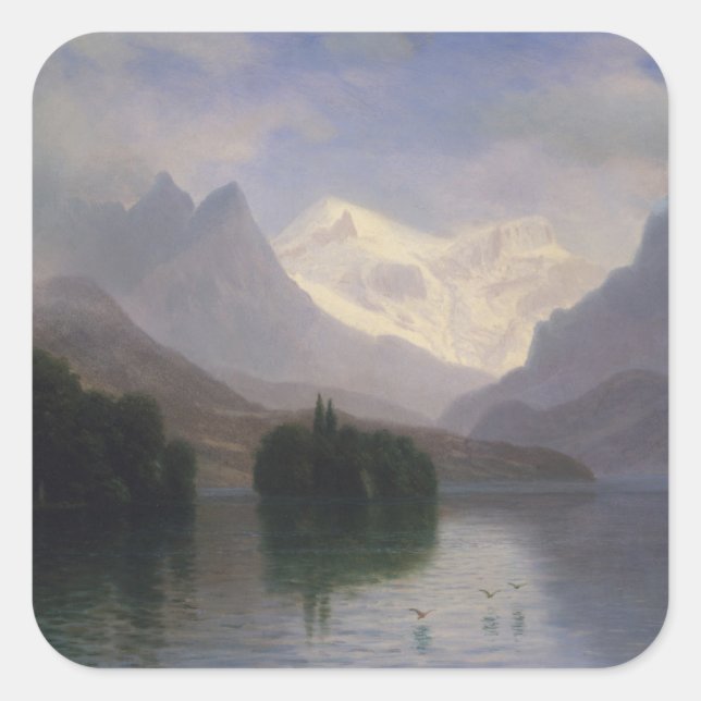 Mountain Scene Square Sticker (Front)