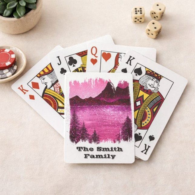 Mountain Scene with Family Name Playing Cards (Creator Uploaded)