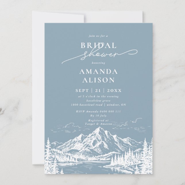 Mountain Scenery Bridal Shower Invitation (Front)