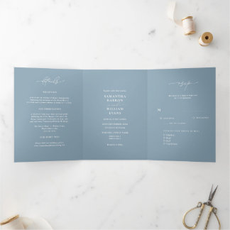 Mountain Scenery Wedding Tri-Fold Invitation
