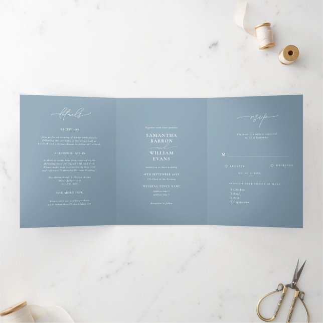 Mountain Scenery Wedding Tri-Fold Invitation (Inside)